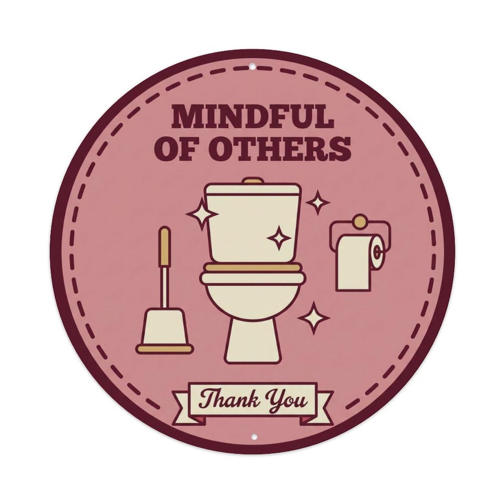 Toilet Clean Bathroom Reminder Mindful Of Others Metal Tin Sign