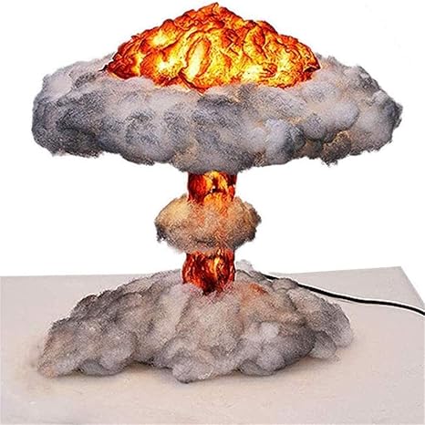 Amazon Co Jp 3dキノコ雲ledテーブルライトナイトライトクリエイティブシミュレーション核爆発モデルコンテンポラリー アートテーブルランプ タッチ ホーム キッチン
