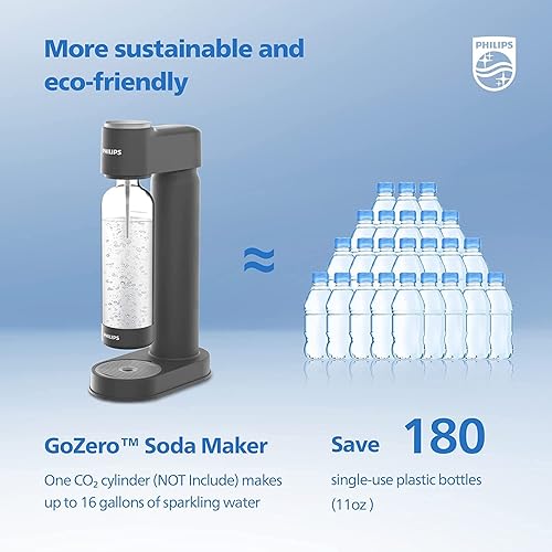 Miniatura 6 de PHILIPS ADD4901GRO37 - Máquina para hacer refrescos para carbonatación con botella de carbonatación de 1 litro, máquina de agua con gas Seltzer,