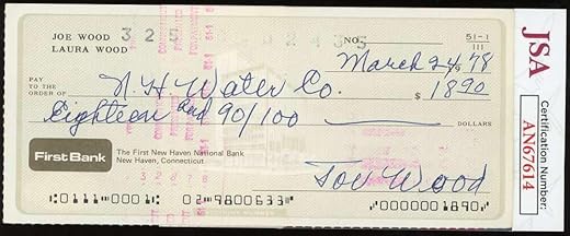 Collectible Signed Personal Checks