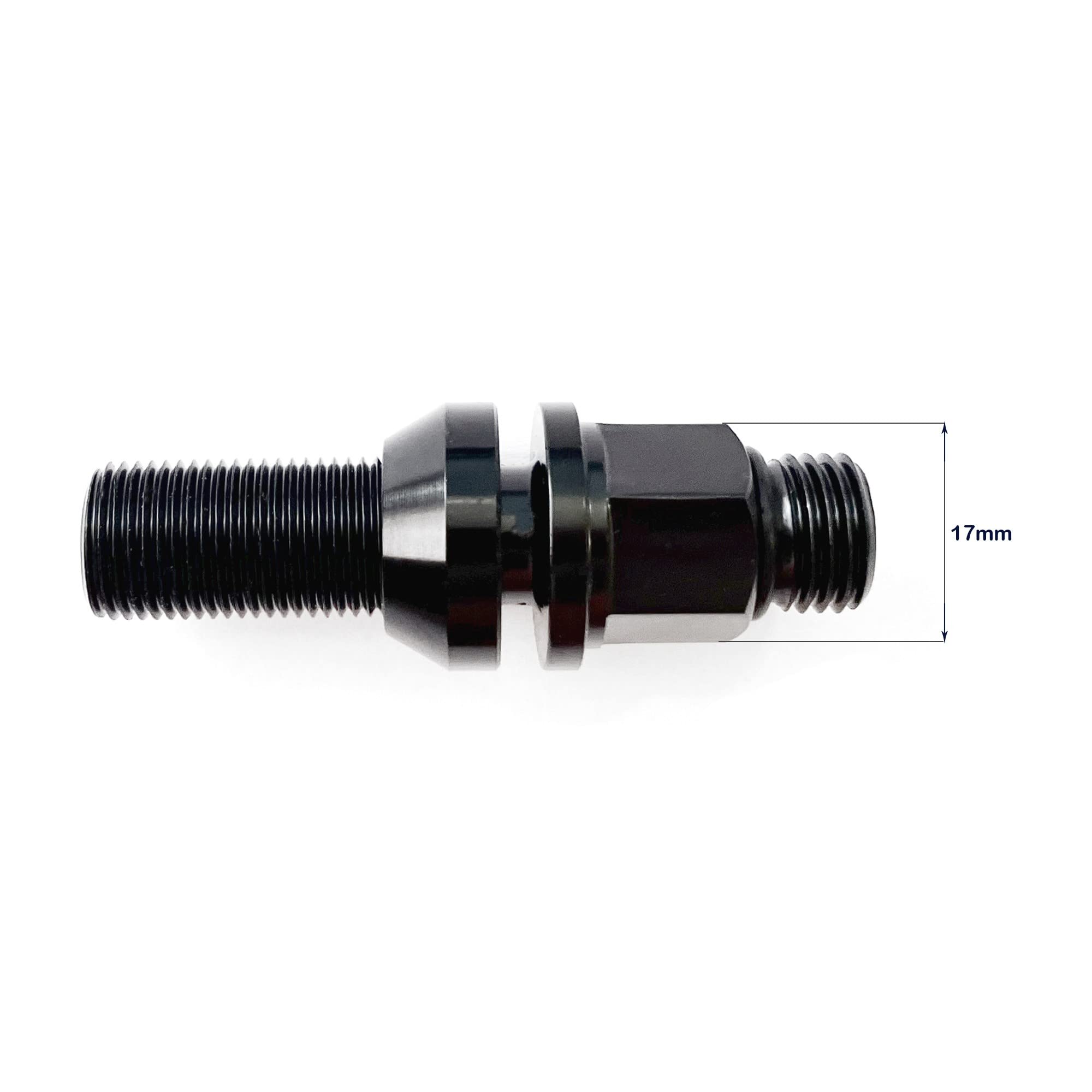 OMP SPEED Set 20 Bulloni Ruota Neri con M12X1.25 Metrico 17-19 Filettato Lungo 28MM con Protezione in Alluminio Rosso 7075 + DIN 12.9