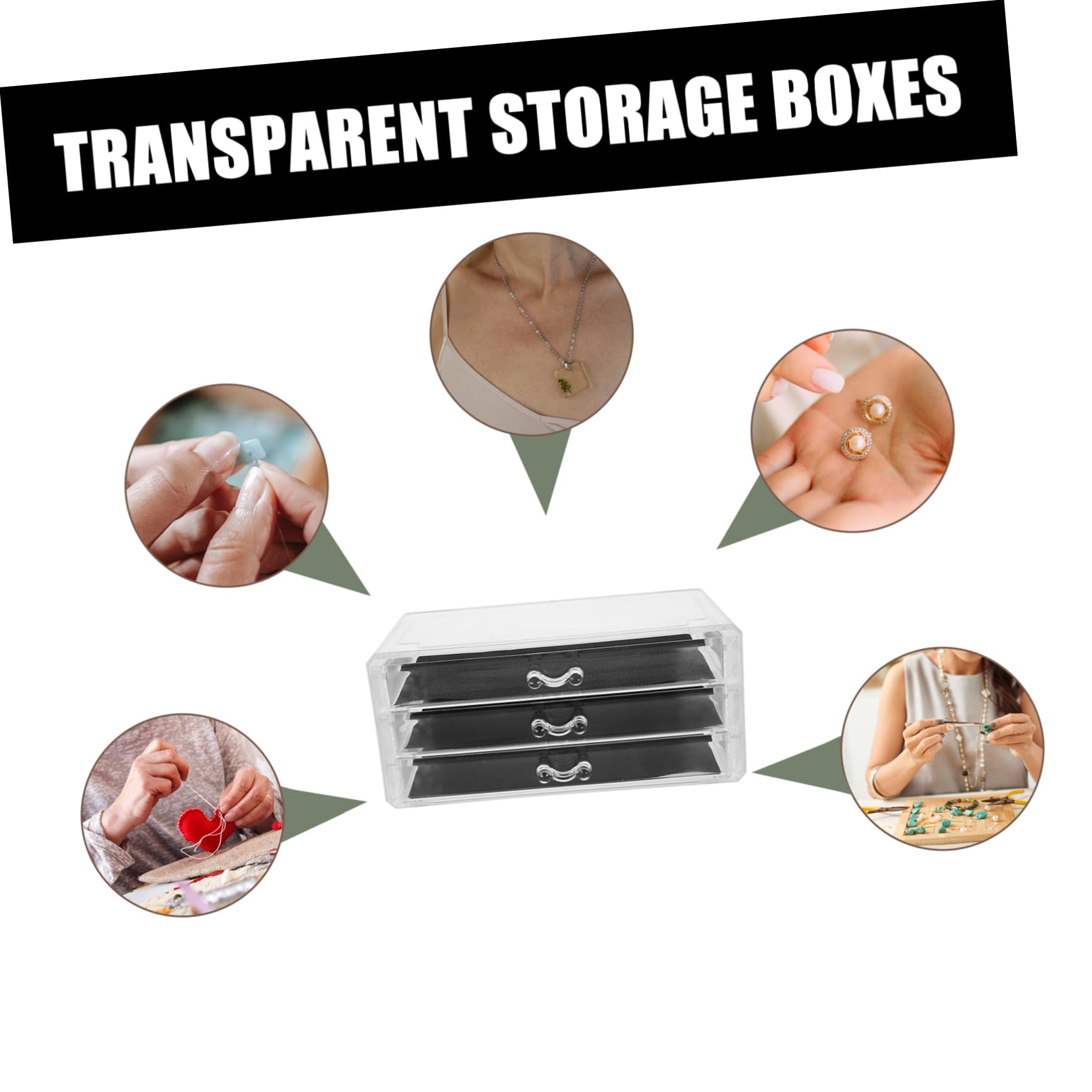 KOMBIUDA Caja Organizadora de Acrílico Transparente para Almacenamiento de Nail Art Accesorios y Joyería Diseño Apilable para Profesional y Doméstico