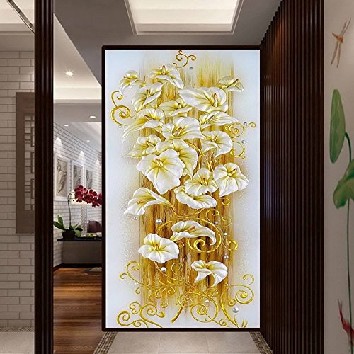 Ourwarm 5D DIY Diamond Painting Lily Flower 3D Cross Stitch Ricamo Diamond Flores Ricamo Diamanti Wall Stickers Home Decor