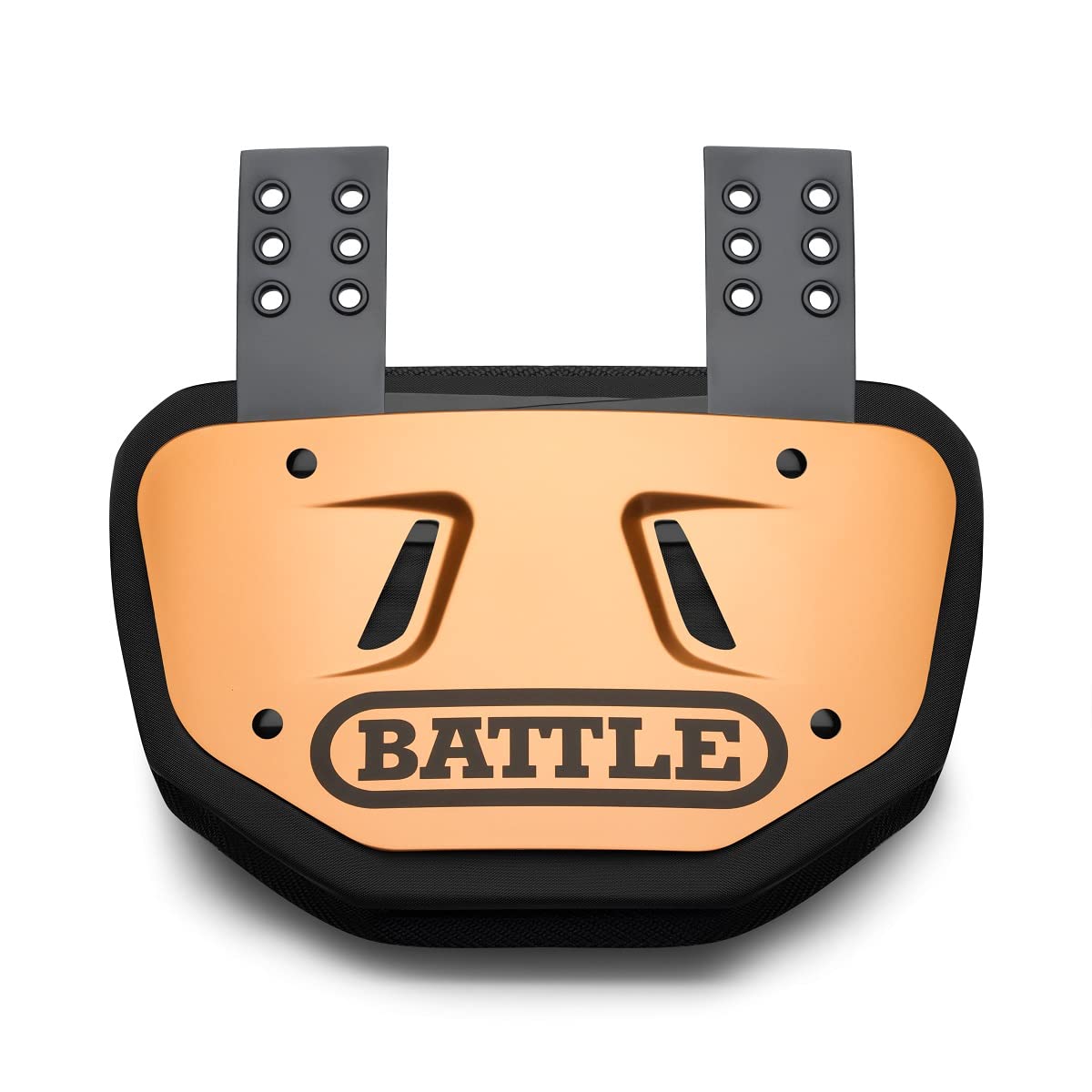 Battle Sports Football Back Plate – Hard Shell Lower Back Protector with Contoured Foam for High-Impact Protection - Youth, Gold