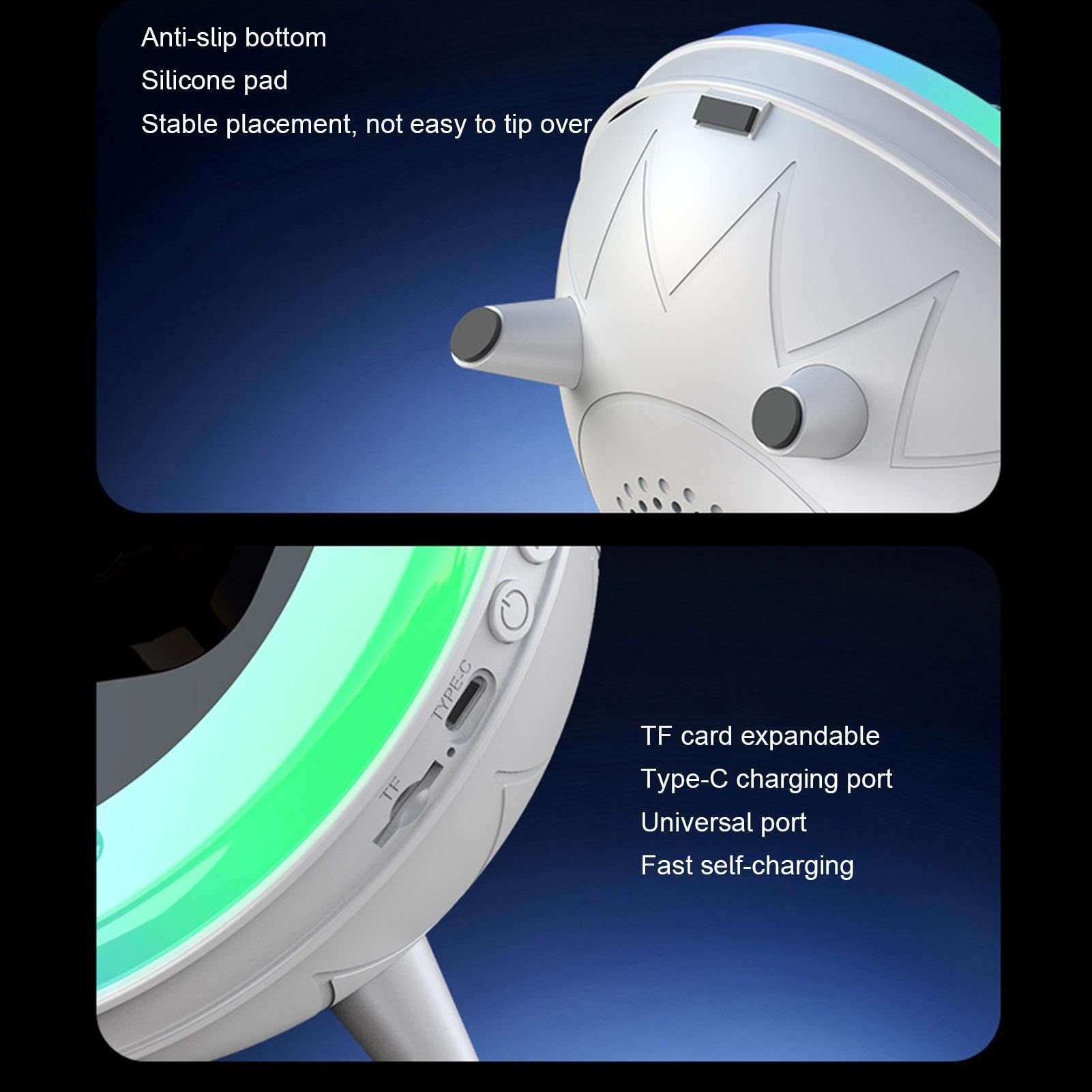Supporto del sensore del cellulare RGB di ricarica rapida 'altoparlante audio di induzione | Supporto per altoparlante wireless per casa, ufficio, camera da letto, appartamento, dormitorio, comodino