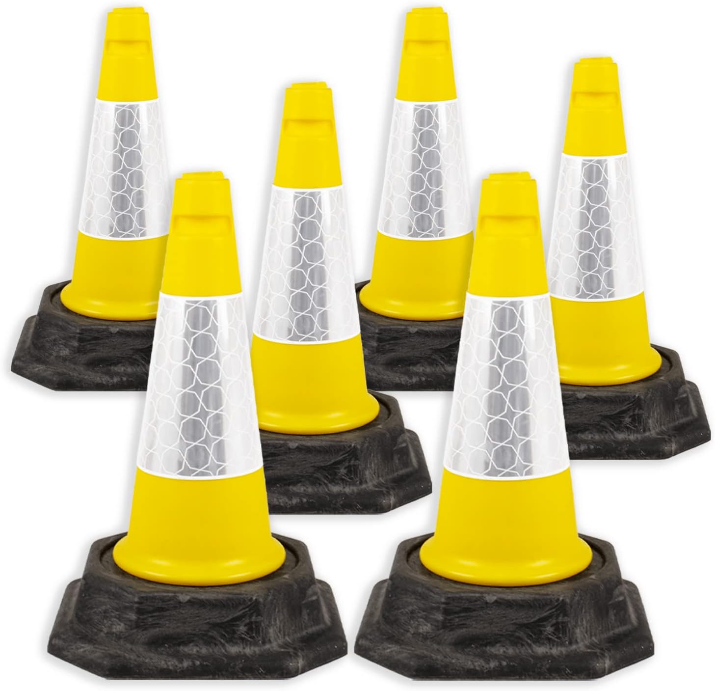 Premium 6 Pack Traffic Safety Cones 18'' inches with