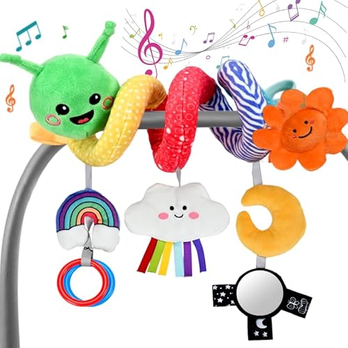 Plush Baby Crib Hanging Toy with Music & Sensory Features