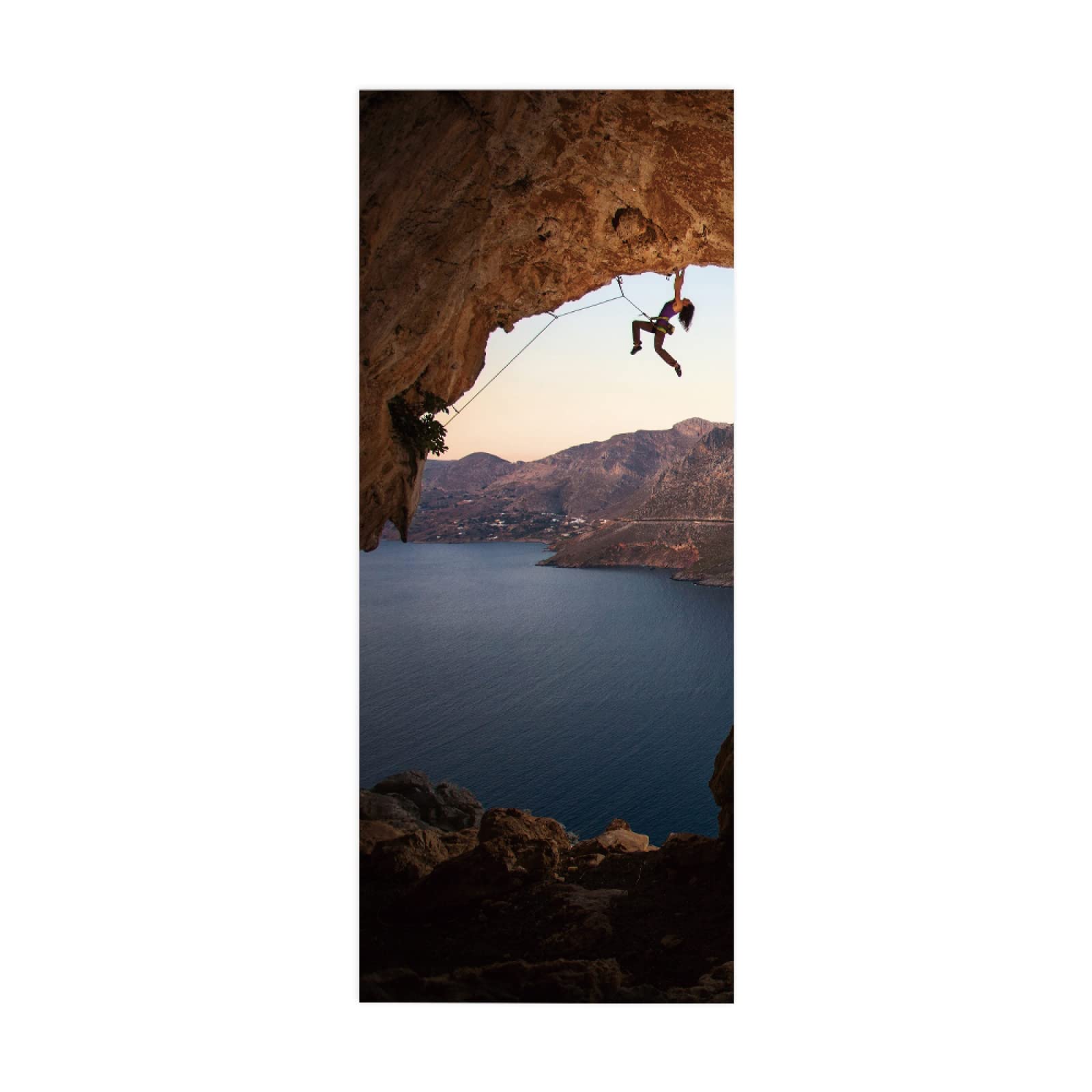 3D Door Sticker Lake Climbing W85 x H205 cm Waterproof Mural Vinyl Wall for Interior Doors Livingroom Bedroom Bathroom Office Home Decor