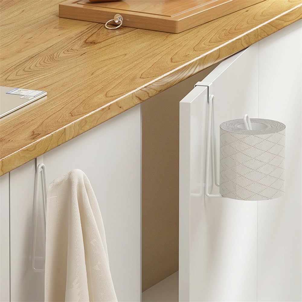 Portasciugamani di carta da cucina, supporto da parete per rotolo di carta, resistente senza perforazioni, per bagno, accessori da cucina (nero)