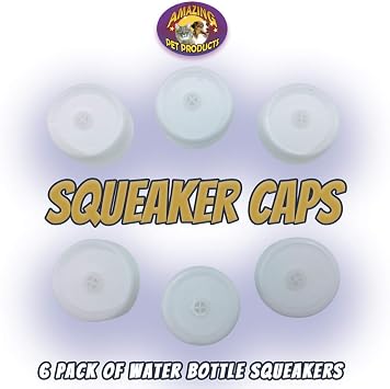 6 Pack of Squeaker Caps for Amazing Pet Bottle Shaggies Fits Most Plastic Bottles