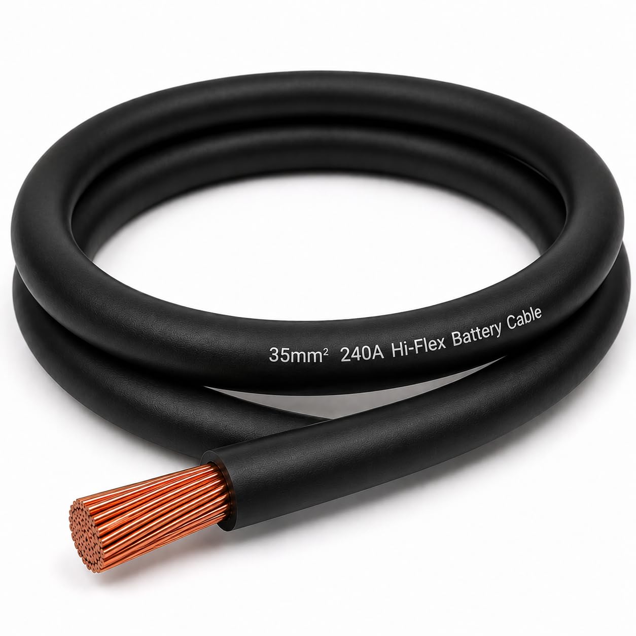 MKGT 240A Hi-Flex Battery Cable – 35mm2 2 Gauge Pure Copper Single Core PVC Welding Wire for 12V & 24V Automotive, Campervan, Solar, Inverter & Leisure Battery Systems (Black, 9 Meters)