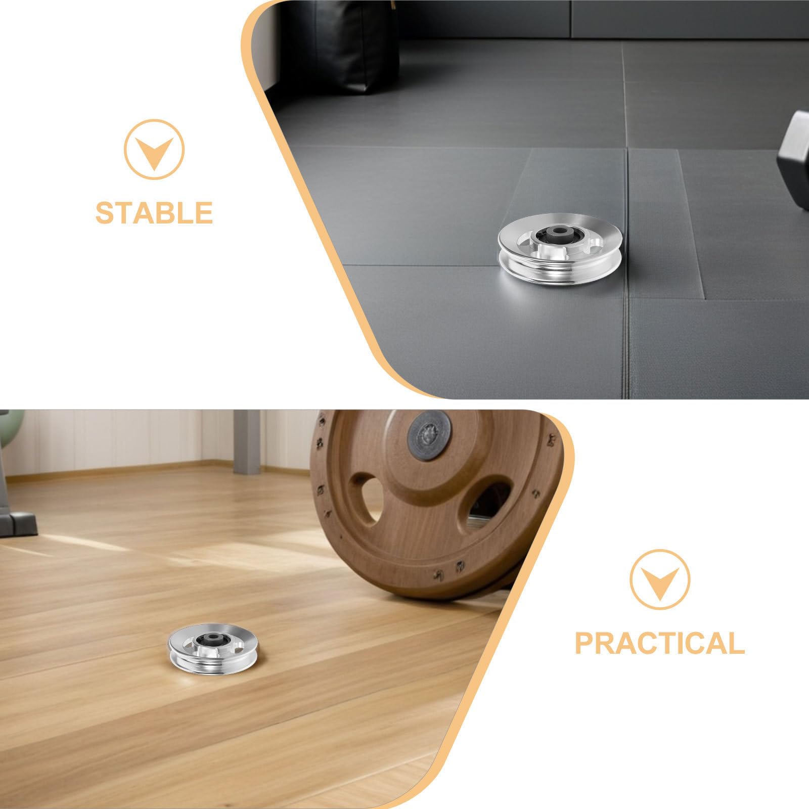 FRCOLOR Sistema de 4 Poleas de Aleación de Aluminio para Gimnasio en Casa, Movimiento Estable y Ligero, Accesorios para Máquinas de Cable Plateadas