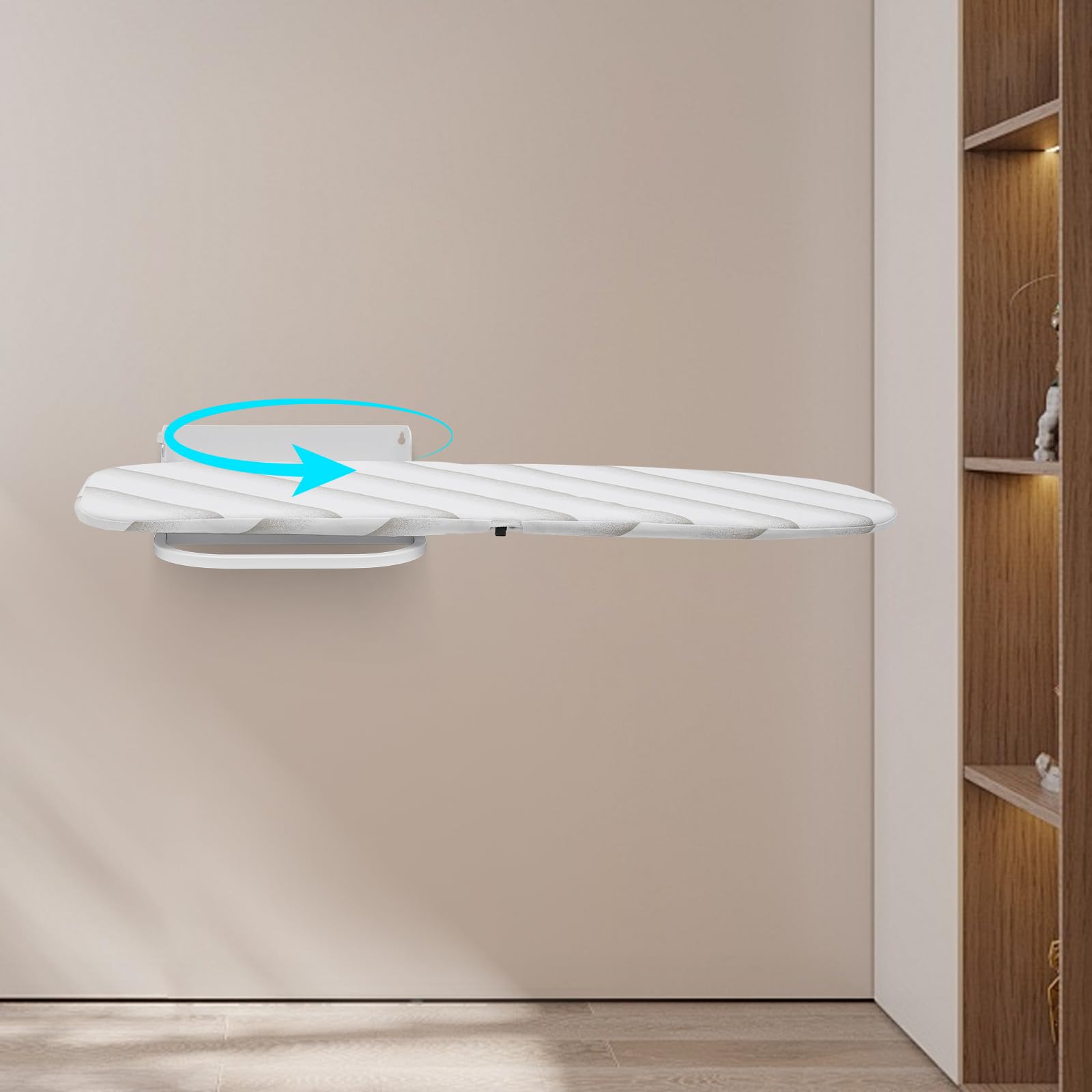 Klappbares Bügelbrett Klein Wandmontage Bügelbrett Schrank, 180° Drehbar Ironing Board Kohlenstoffstahl Platzsparende Bügeltisch Für Dampfbügelstation, 93 * 31,5 * 14 cm