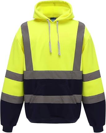 Hi-Vis Hooded Pullover Sweatshirt ANSI Class 3 Safety Hoody
