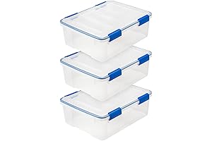 USA-Made 27 Qt Waterproof Storage Box with Gasket Seal Lid