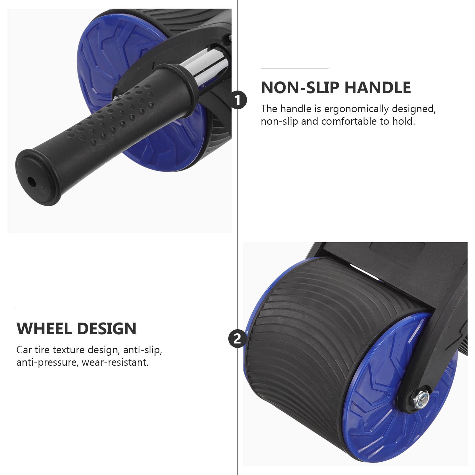 Rueda Abdominal Profesional de Entrenamiento con Dos Ruedas, Azul