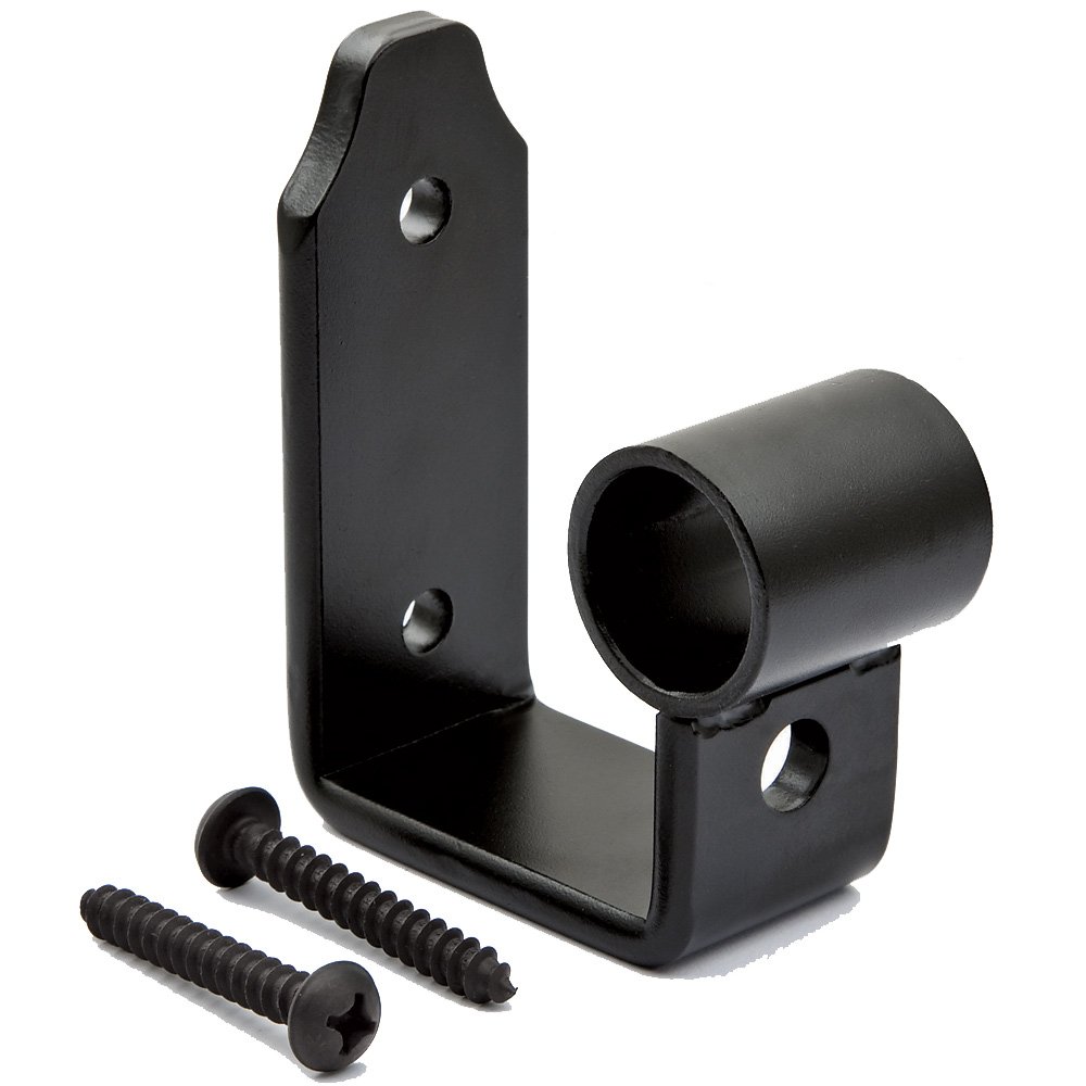 Rolling Ladder Track Bracket – Black Finish, Hook Style Vertical Wall Mount – Customize Ladder System w/ Library Ladder Hardware Kit - Matching 1-1/2" Pan Head Mounting Screws Ladder Accessories