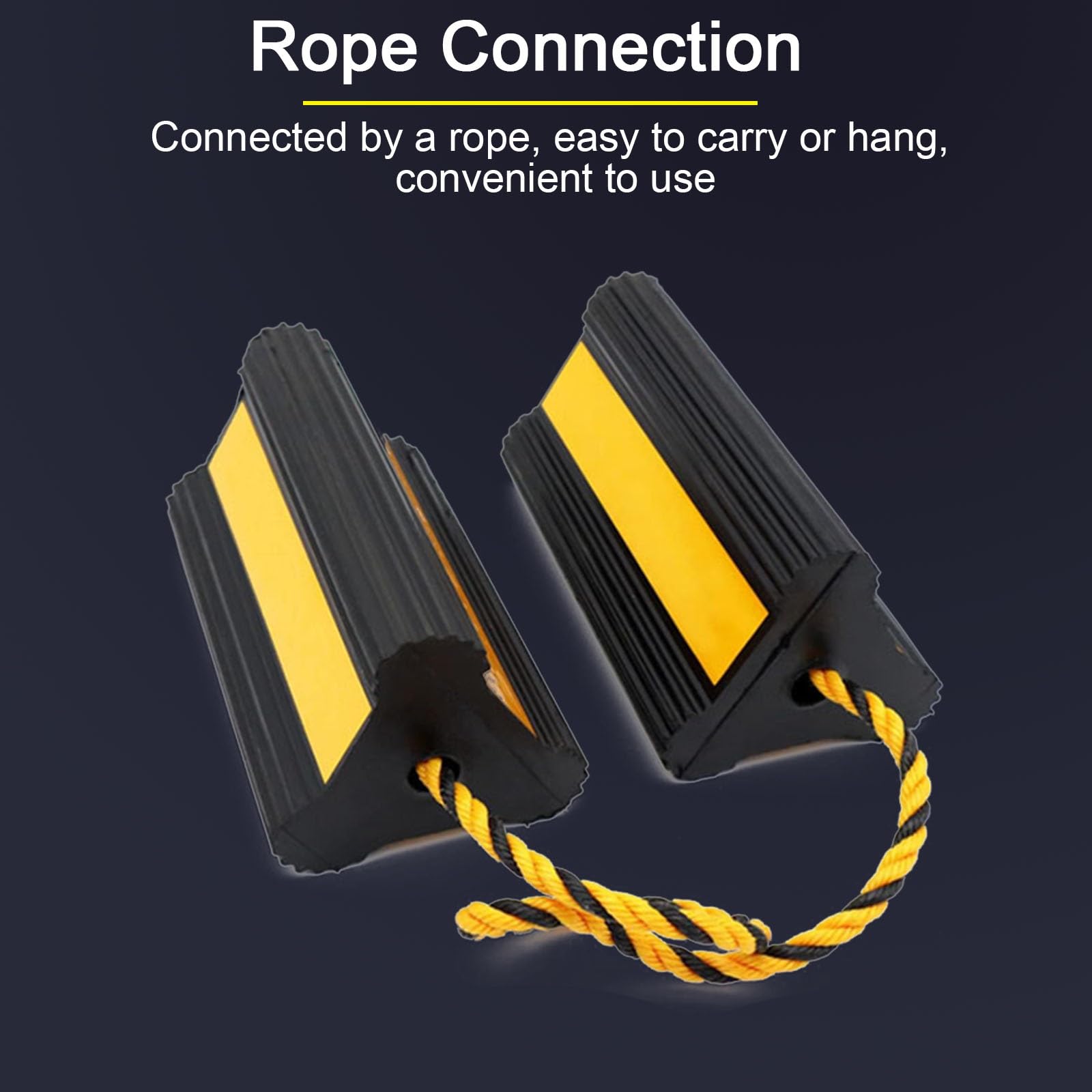 Calzos Furgoneta, Negro Rueda Chock, Topes de Goma Portátiles Que se Instalan Fácilmente para Automóviles, Camiones, Vehículos Recreativos y Remolques(Yellow)