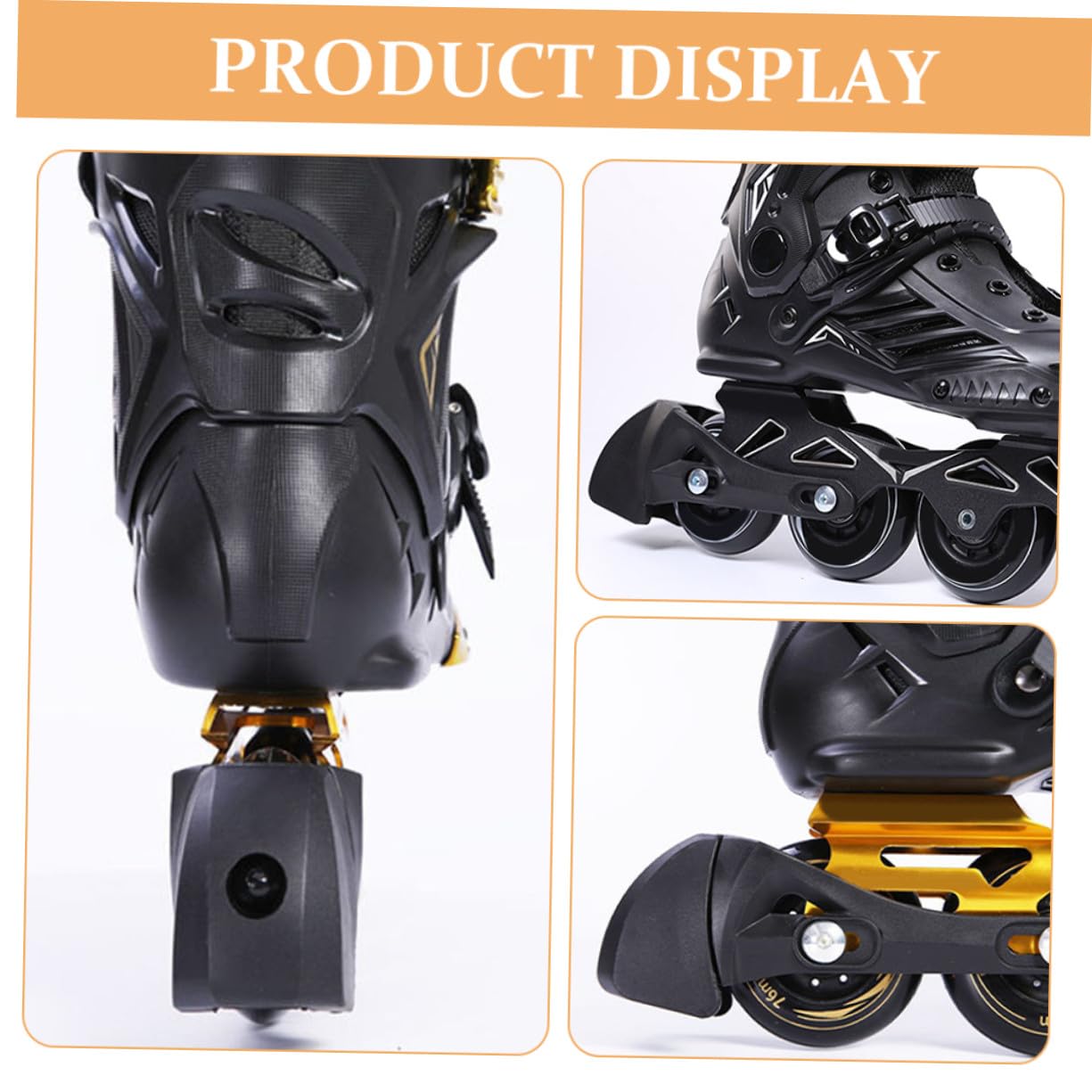 POPETPOP Topes para Patines en Línea de Plástico Negro Potencia de Frenado Rápida Compatibles Patines Freestyle para Paradas Seguras