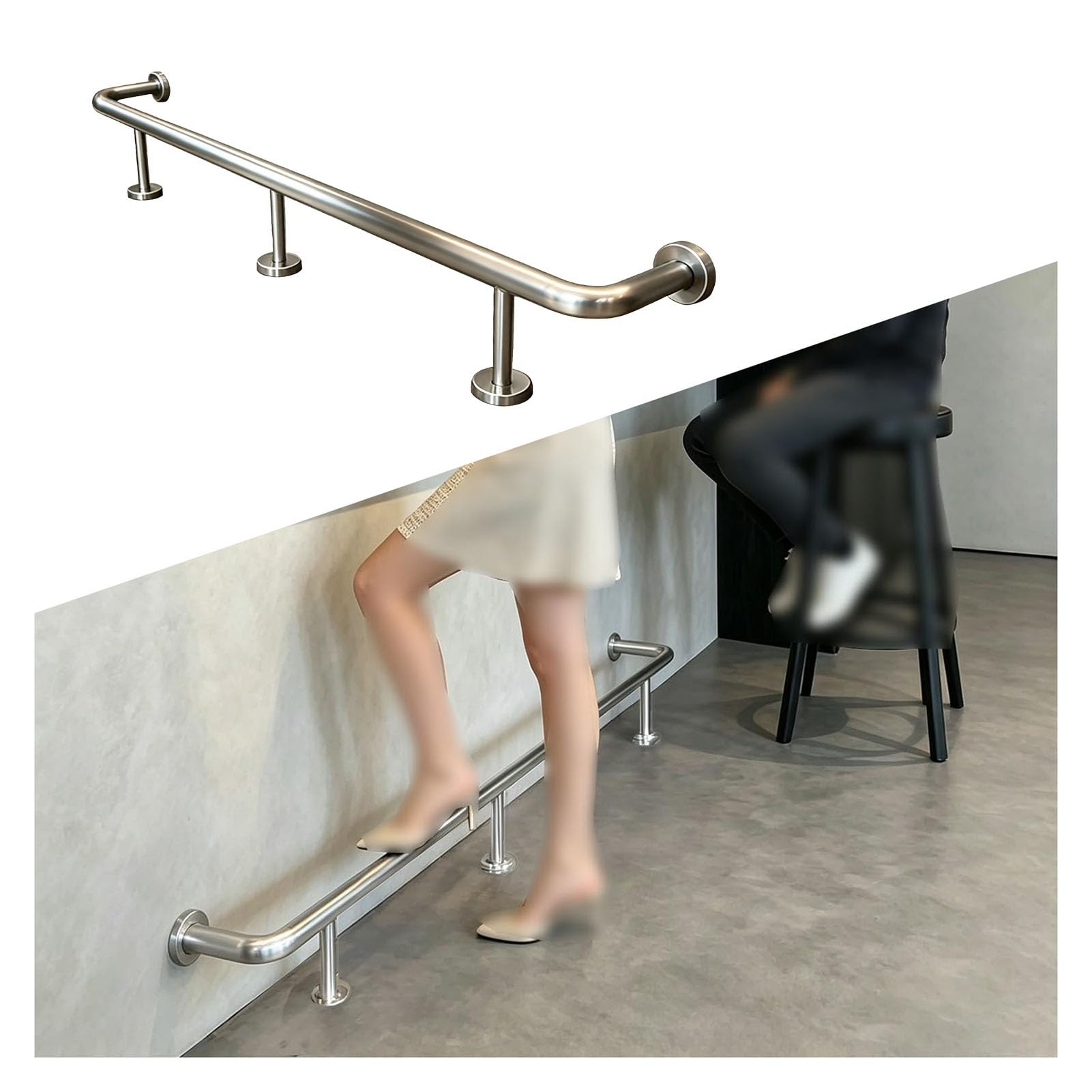 Repose-pieds De Barre En Acier Inoxydable Pour Pub Et Restaurant, Support De Repose-pieds De Bricolage Intérieur Et Extérieur Pour Barre, Garde-corps De Pied À Haute Charge De 330 Lb