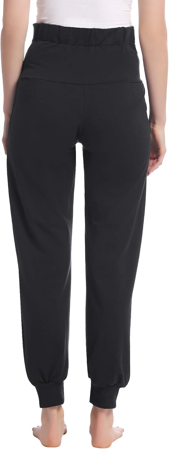 Women's Cotton Maternity Jogger Pants Over The Belly with Pocket - Pregnancy Lounge/Pajama/Pj Sweatpants S-XXL - Image 3