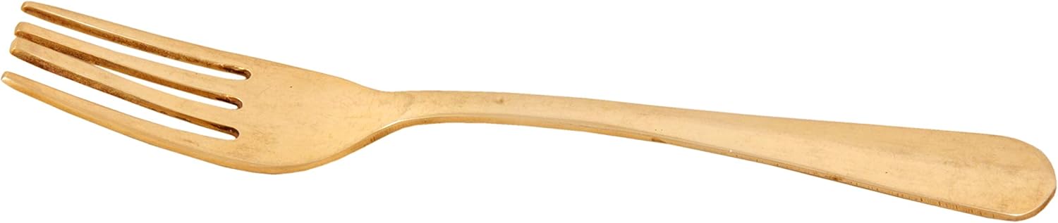 Shiv Shakti Arts® Brass Fork - Tableware - Cutlery Set (Heavy Gauge - 7.2" Inch) - Set of 2 Pieces