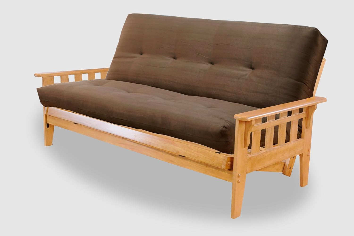 Full Austin Hardwood Futon Suede Olive Mattress Home & Kitchen