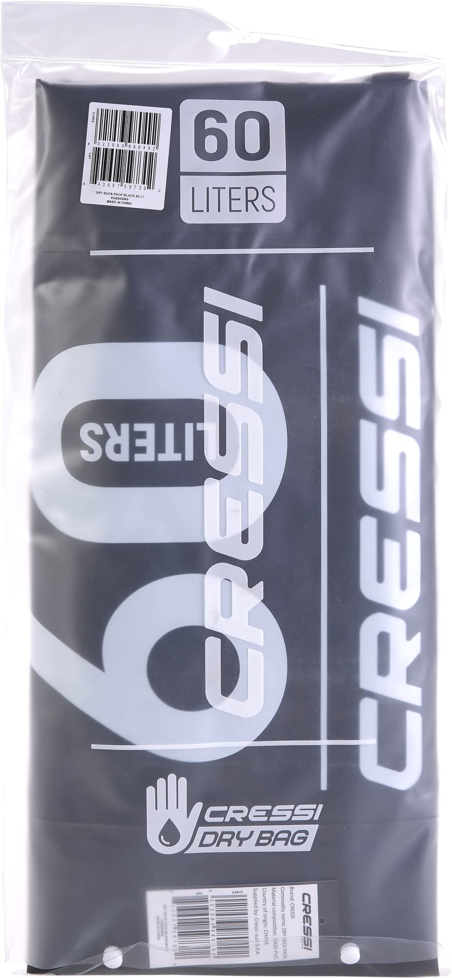 Cressi Dry Back Pack 60 LT - Ultraleichter Wasserdichter Rucksack für sportliche Aktivitäten, Unisex Erwachsene