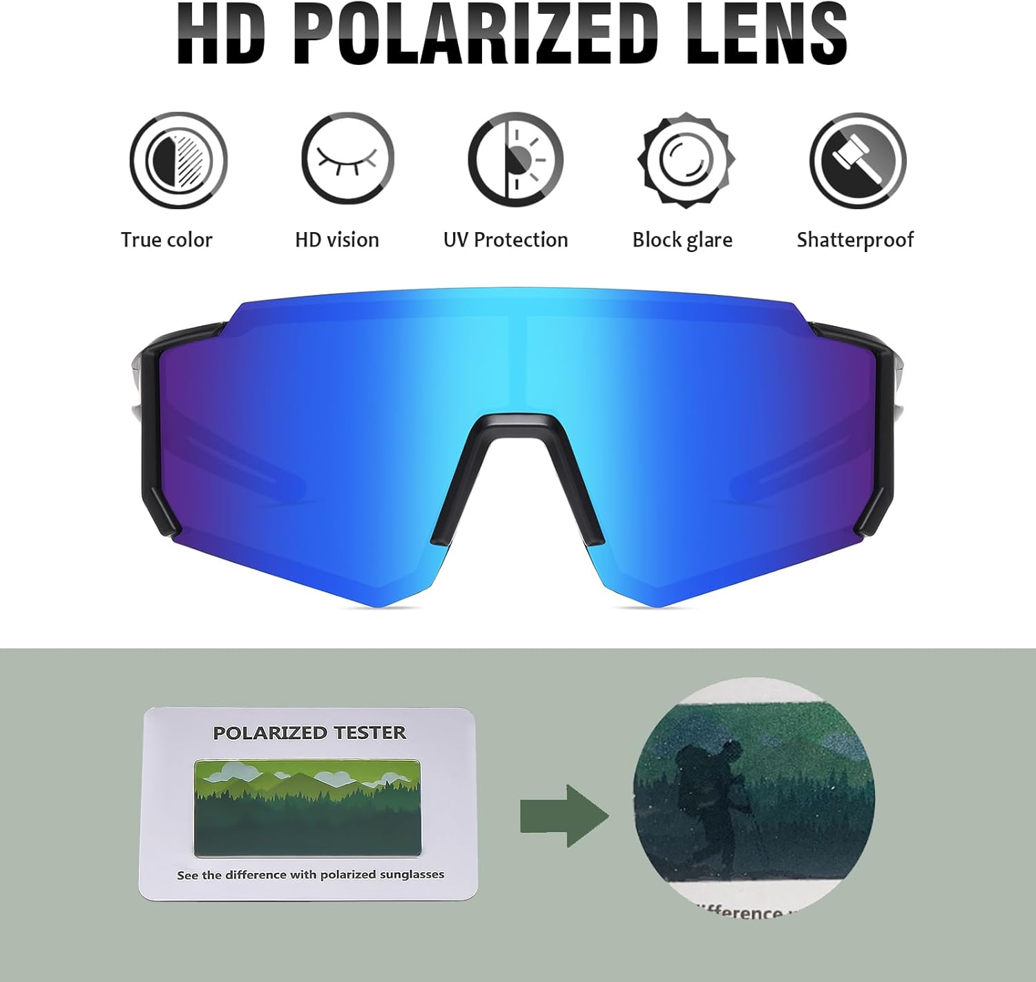 Suertree Polarized Cycling Sunglasses for Men Women UV Protection with Myopia Clip Baseball Biking Running MTB Sun Glasses - Image 2