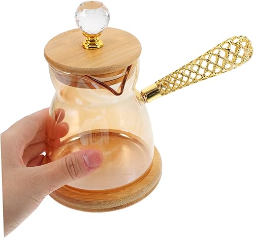 Miniatura 9 de Elegante cafetera esmaltada dorada estilo vintage para hacer té de café turco