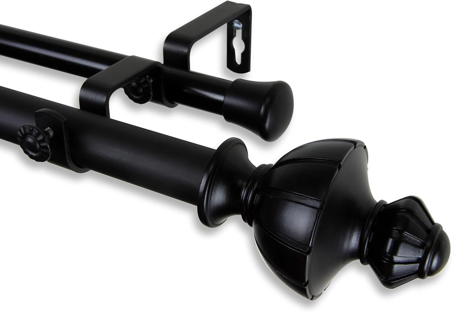 Rod Desyne Kristina 1" Double Curtain Rod, 28-48 inch, Black