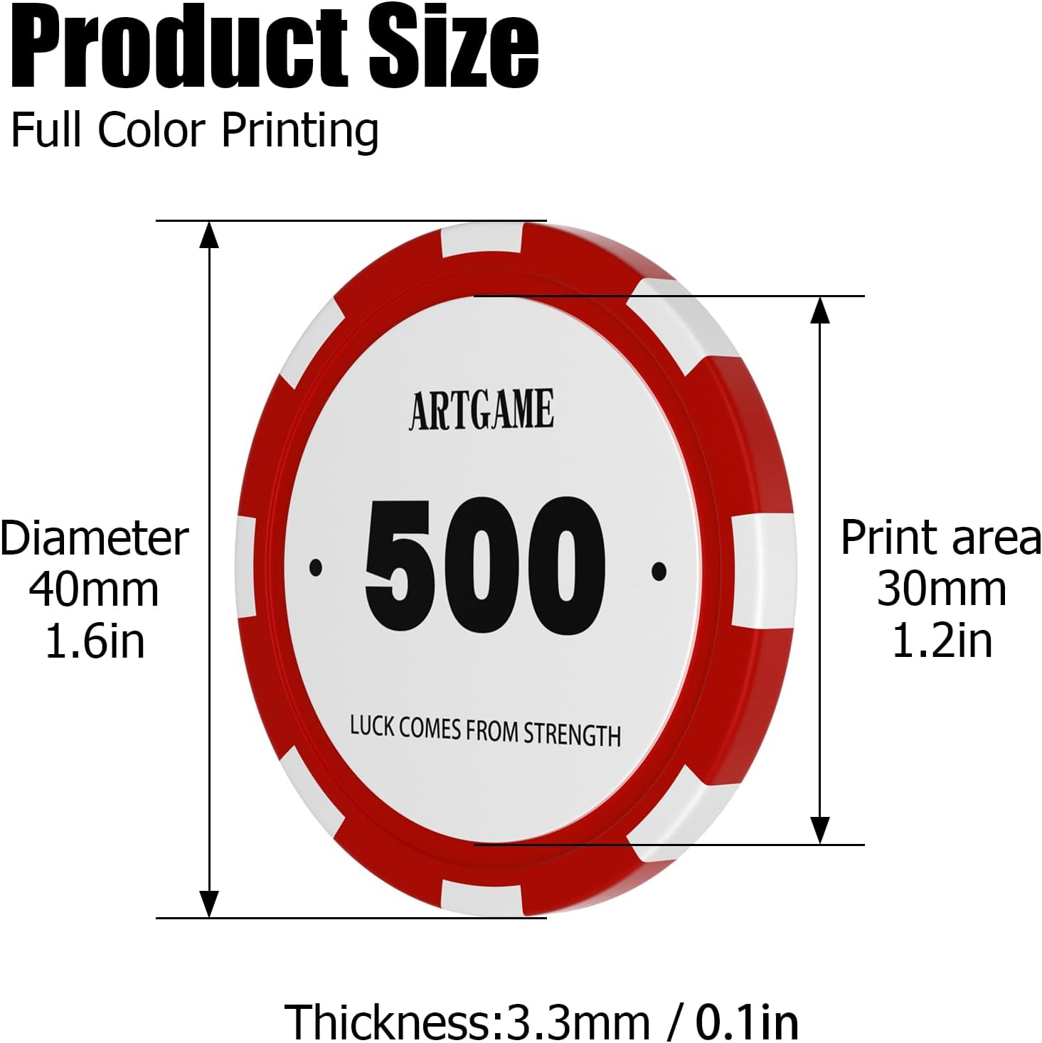 25 Custom Clay Poker Chips, 11.5 Gram Casino Chips with Your Image, Text or Number, for Business Event, Bar Drink Tokens, Party Game, Golf Club