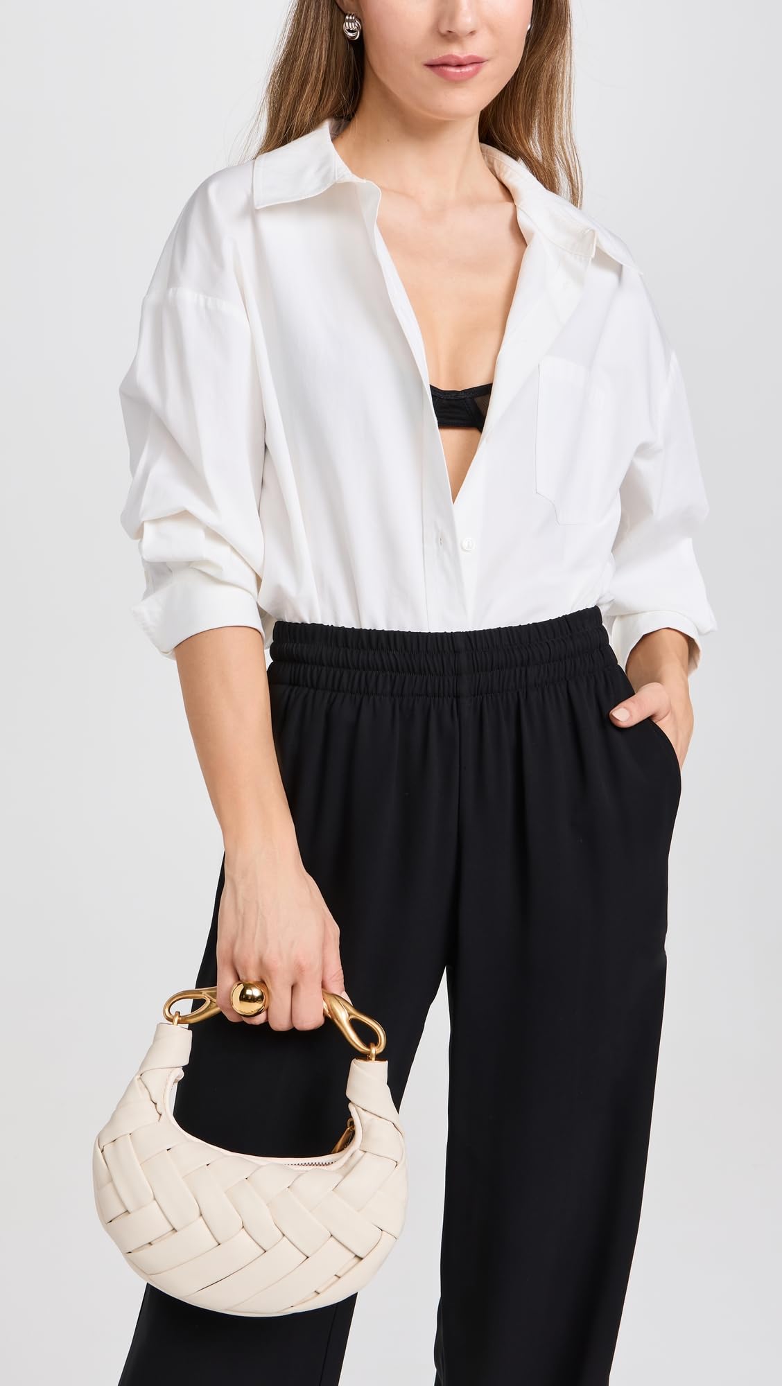 JW PEI Women's Orla Weave Handbag, White, One Size