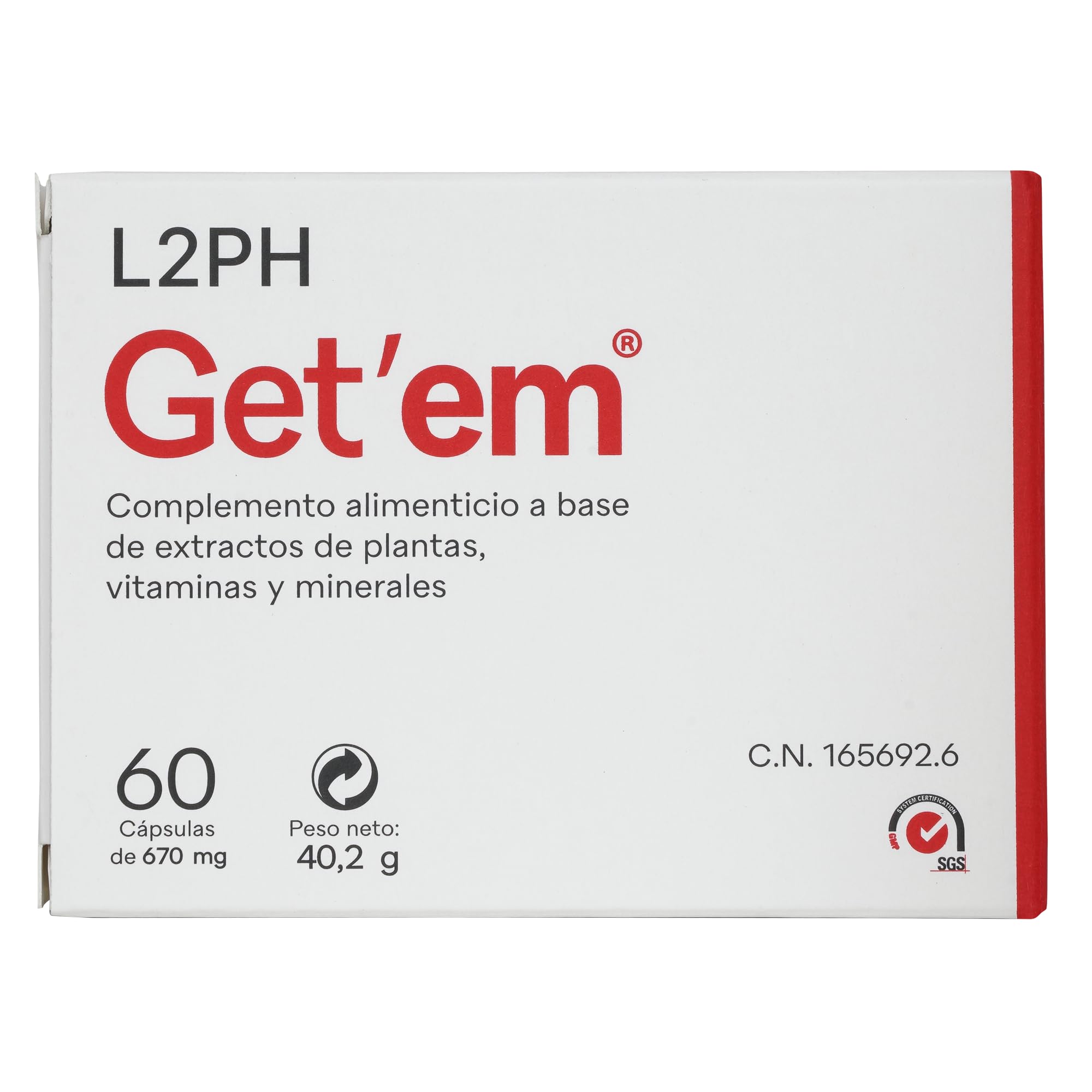 GET'EM – Complemento Alimenticio para los efectos de la Menopausia y Andropenia y Equilibrar el Bienestar Físico y Emocional. (60 Cápsulas). Tribulus terrestris, Rhodiola rosea, Vitaminas, Minerales