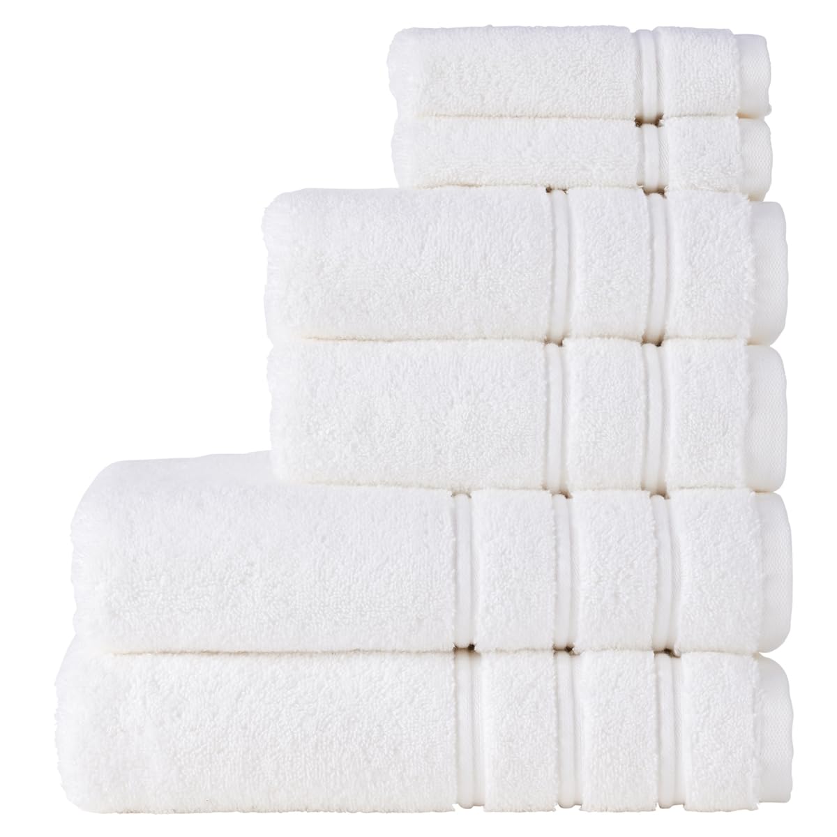 CHRISTY 'Antalya' 100% Turkish Cotton 6 Piece Luxury Bath Towel Set in White