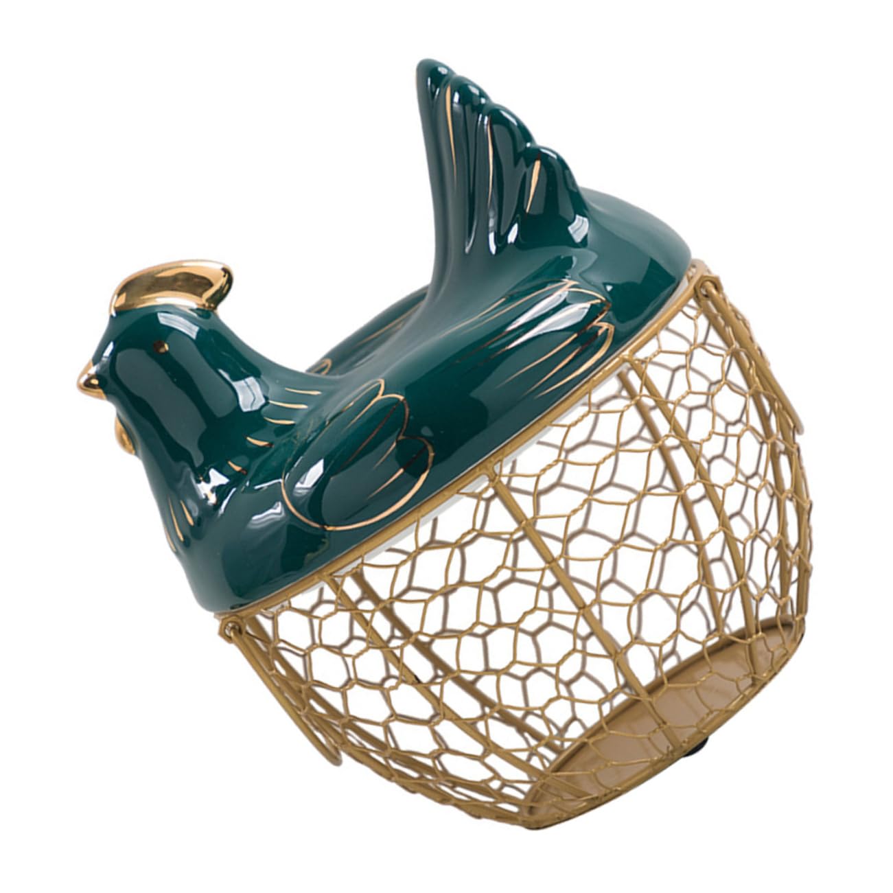 Eieraufbewahrungsbox Aus Eisen in Kükenform Mit Deckel Handlicher Eierkorb Für Zuhause Zum Aufbewahren Von Gemüse Obst Und Eier