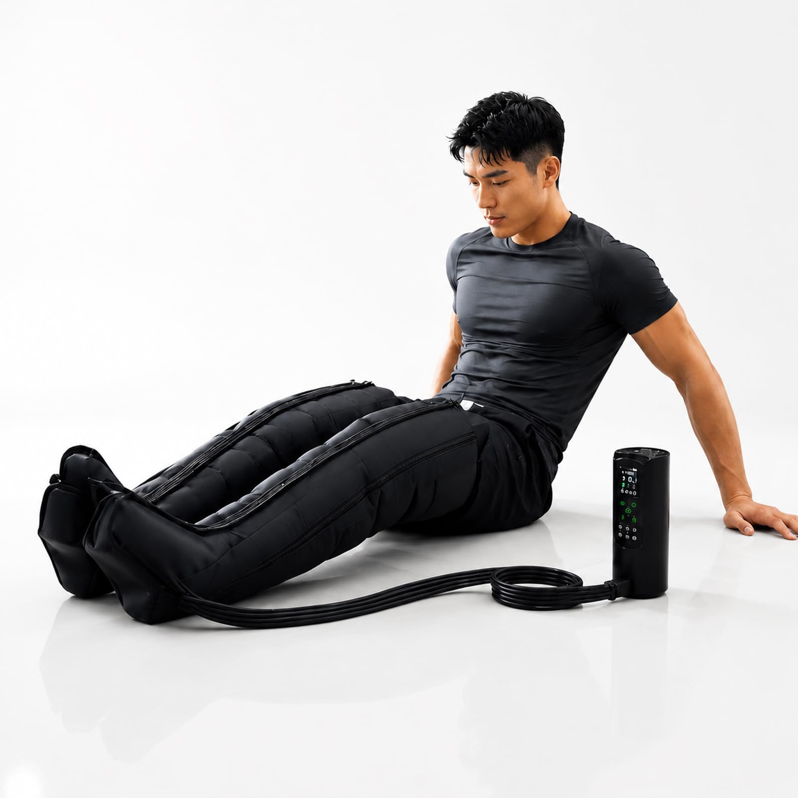 Botas de Compresión Inalámbricas para Piernas con Presoterapia de 6 Cámaras, Masajeador Eléctrico de Aire para Drenaje Linfático y Recuperación Deportiva