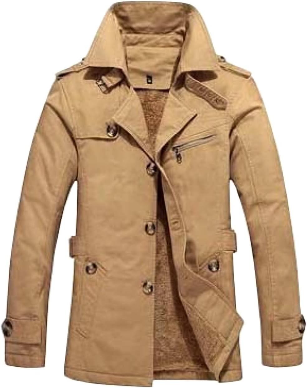 Men's Long Thick Long Sleeve Coats For Warm Outdoors Sports Running Travel Fleece Jacket