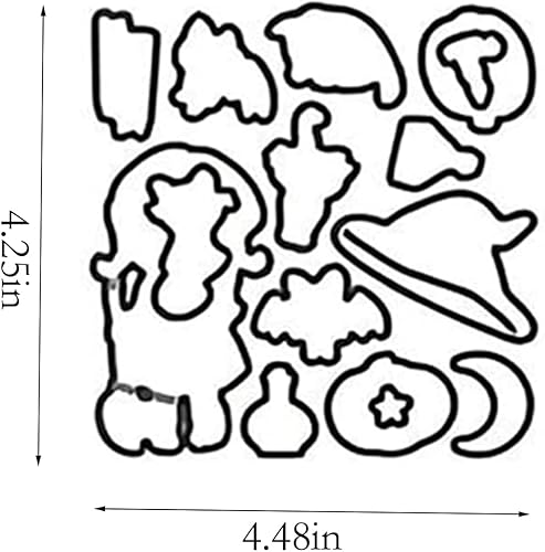 Miniatura 2 de Juego de sellos y troqueles de Halloween Witch Happy Haunting para hacer tarjetas, sellos transparentes y troqueles de corte de metal para álbumes