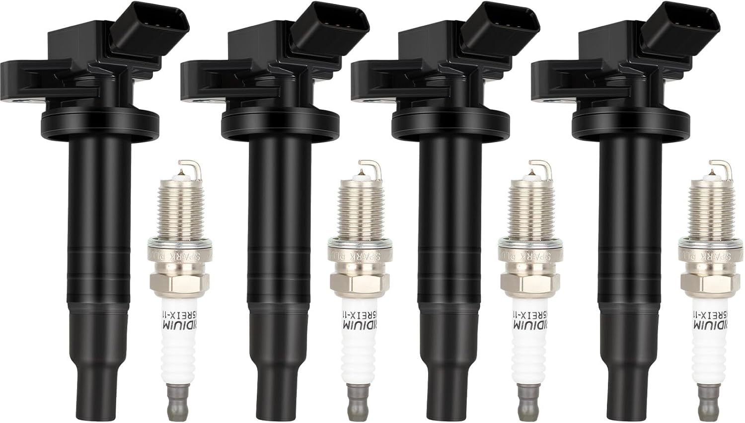 ECCPP UF247 4 ignition coils with 4 iridium Spark Plugs 7090 for Toyota Corolla Celica GT Prizm Vibe Matrix XR MR2 Spyder 2000-2009 L4 1.8L UF247 5C1074 COP49