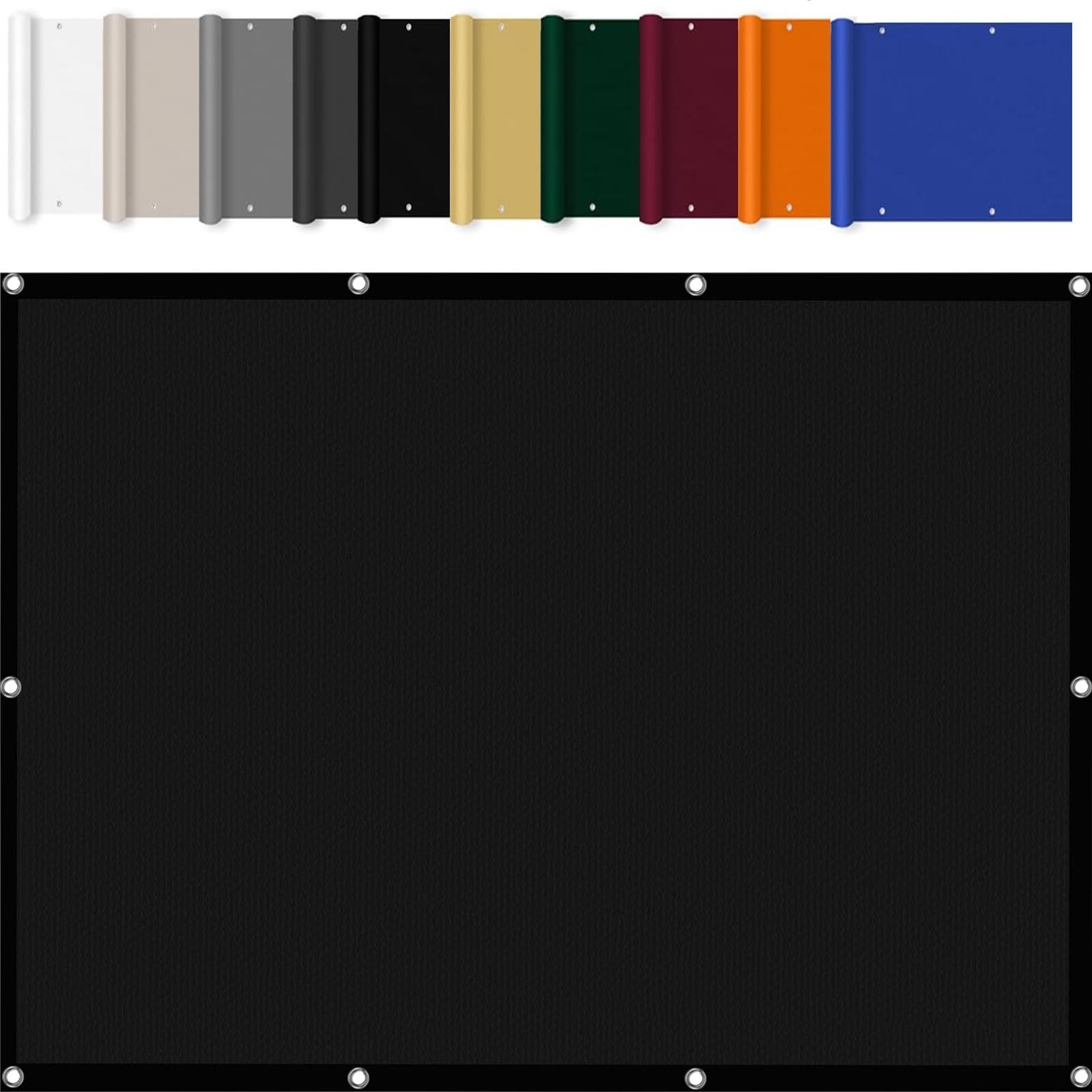 Voiles d'ombrage pour patio rectangulaire noir 2.5x4 m avec oeillets anti UV