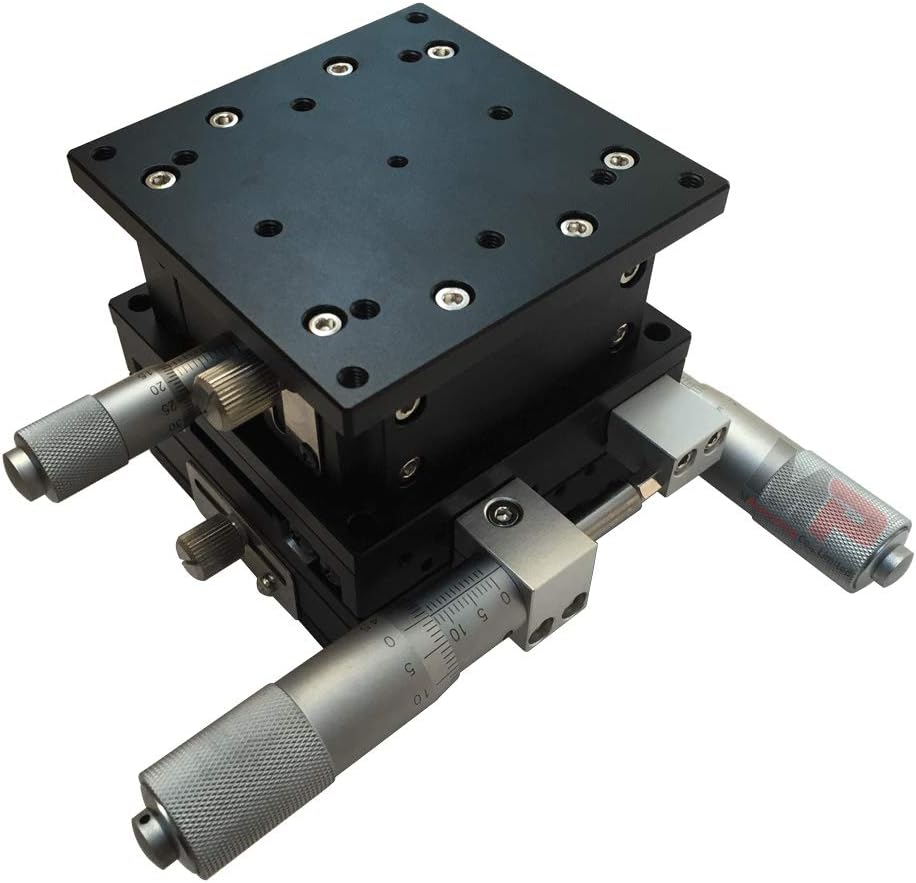 Precision XYZ Stage, MPositioning T80XYZ-25R10B 3 Axis Positioning Stage 25 mm Travel in XY and 10 mm Travel in Z