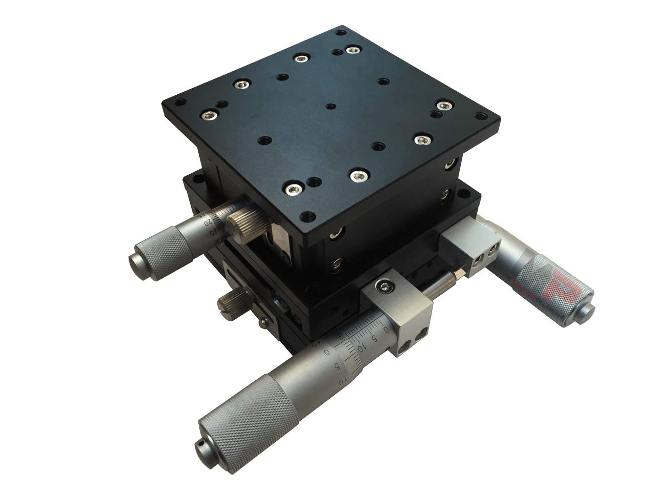 Precision XYZ Stage, MPositioning T80XYZ-25R10B 3 Axis Positioning Stage 25 mm Travel in XY and 10 mm Travel in Z
