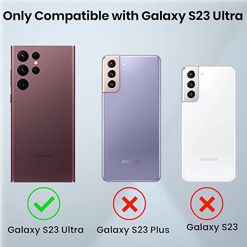 Caka Funda para Samsung Galaxy S23 Ultra S23 Ultra con cubierta deslizante para cámara y soporte con anillo giratorio de 360 integrado funda