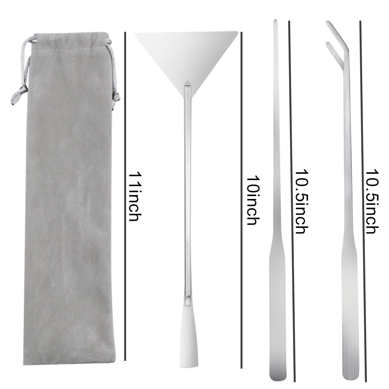 Set di strumenti per acquario Aquascaping, 3 pezzi in acciaio inossidabile, set di strumenti per la cura, pinzette, spatole, kit di avviamento per pesci per la pulizia e il taglio del ghiaino per