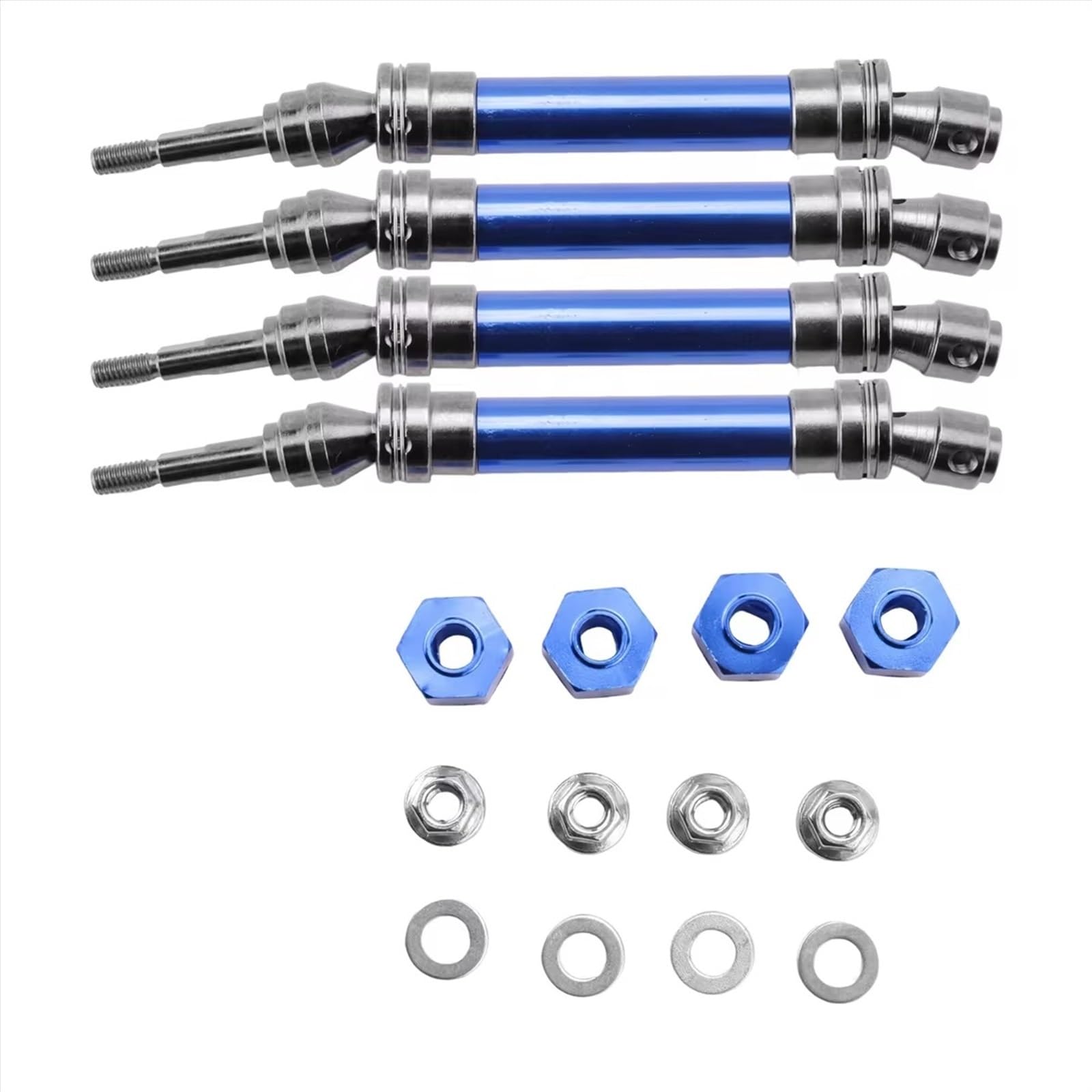 Eje de transmisión para Traxxas para Slash para Rustler para Hoss para VXL 4X4 1/10 RC Car Upgrade Parts 4Pcs Metal Front and Rear Drive Shaft CVD