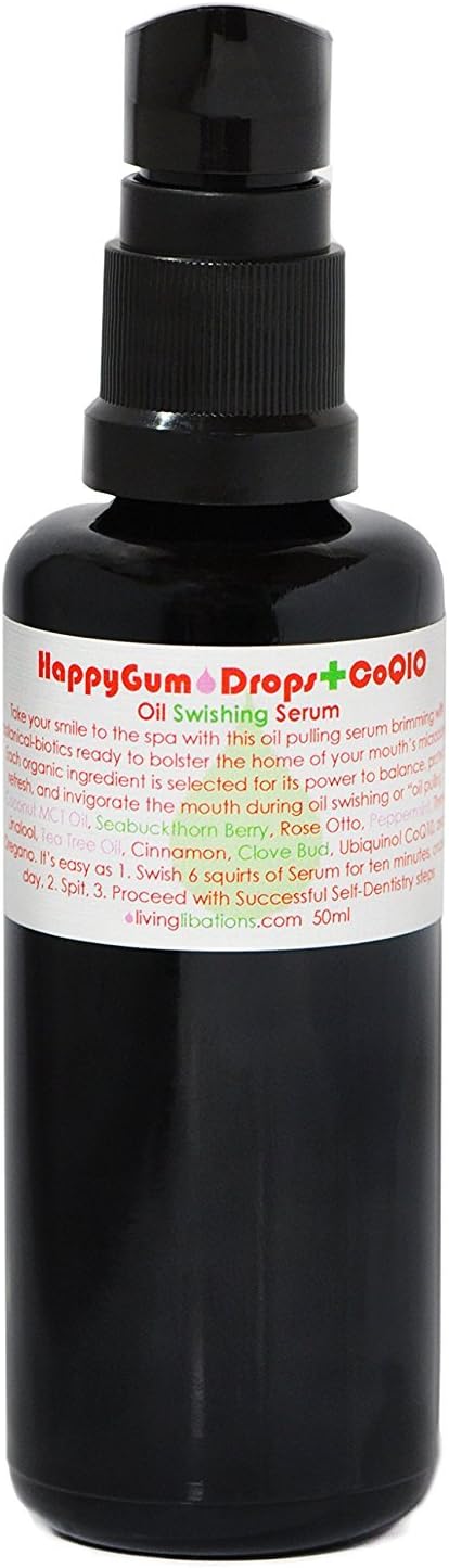 Living Libations - Organic Happy Gum Drops Oil Swishing Serum | Natural, Wildcrafted, Vegan Clean Beauty (3.38 fl oz | 100 ml)