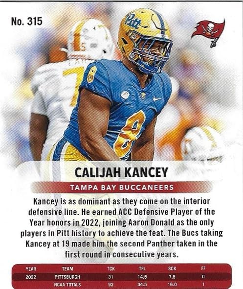 Calijah Kancey Autographed & Serial Numbered 10/50 Rookies Xtra Points Signatures Premium Gold Parallel Collectible Football Card - 2023 Panini Prestige Football Card #315 (Buccaneers)