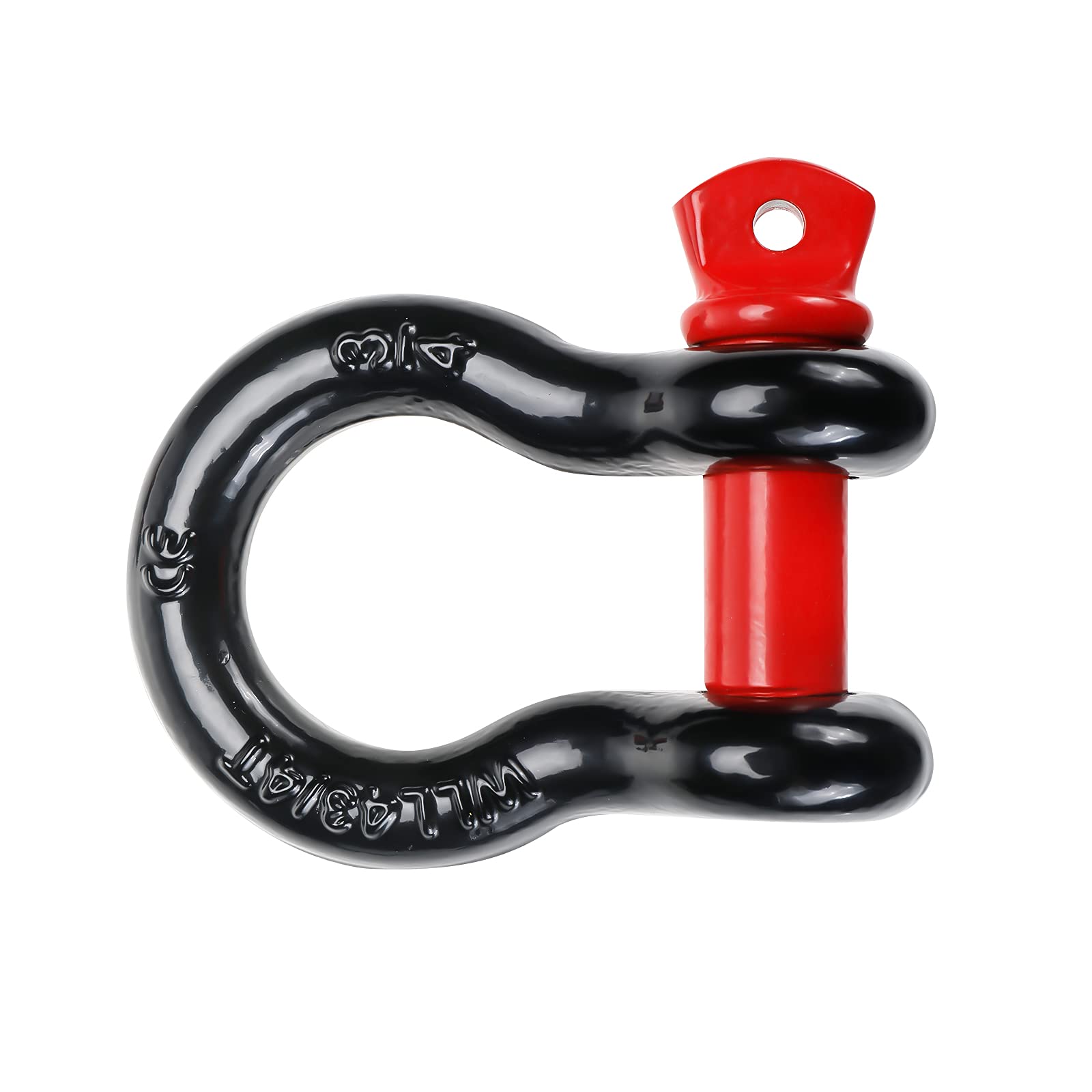 BOOMSTART Manille en Arc Robuste, 4,75 tonnes à vis, Manille en Alliage d'acier de 1,9 cm pour remorquage, Sangle de Levage, camions, camionnettes, Jeeps, véhicules Tout-Terrain, Rouge et Noir