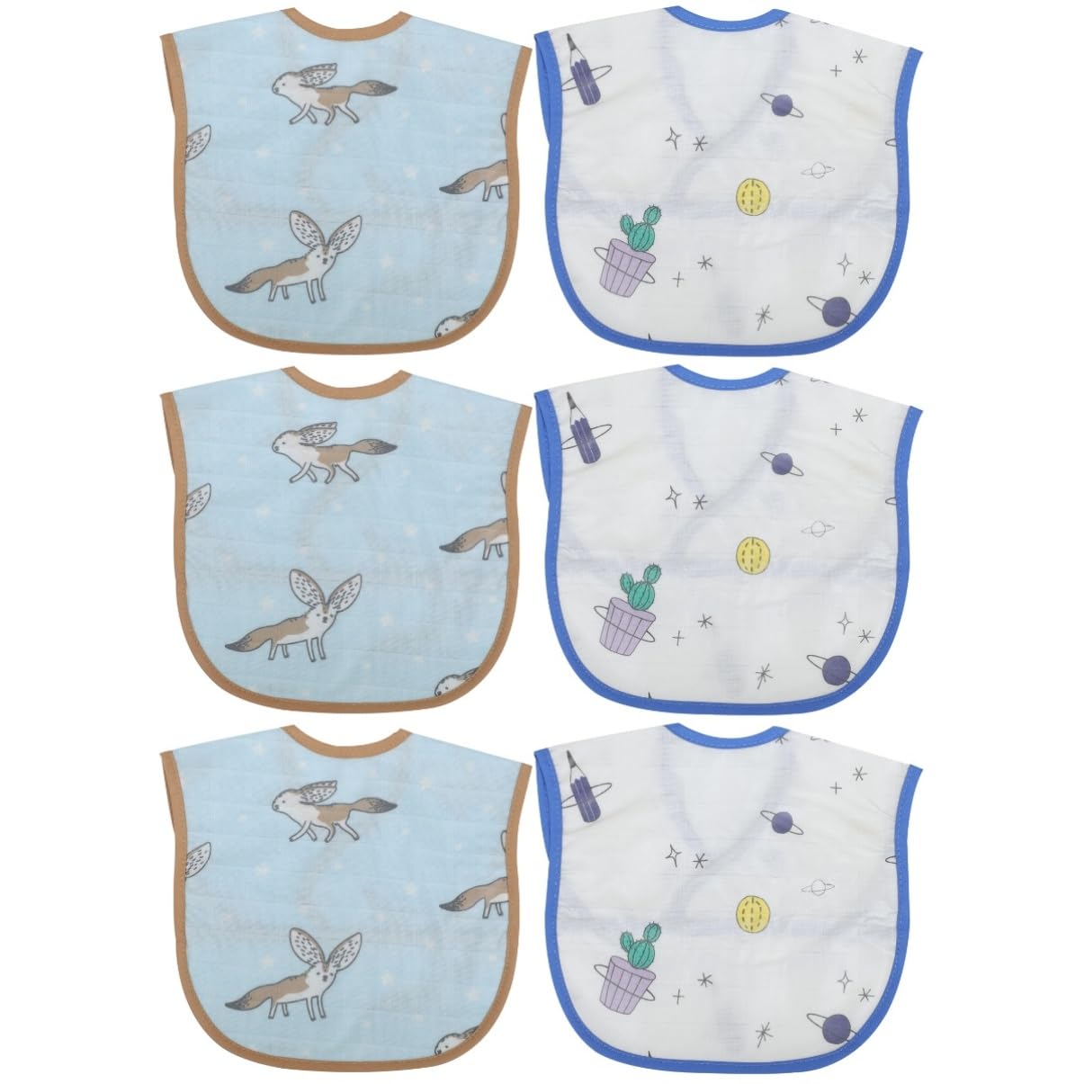 ibasenice 6piezas Baberos De Algodón Impermeables Para Bebés De Diseño Adorable y Fácil De Limpiar Para Alimentación Infantil